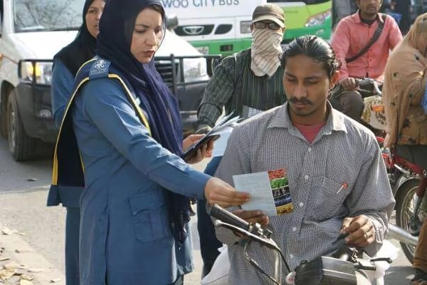 female traffic wardens take to the streets in sialkot, boosting road safety